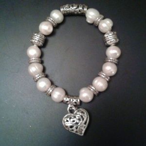 925 sterling silver Baroque south seas pearls bracelet
